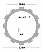 Suzuki GSX-R 600 2001 – 2003 FCC Reiblamellen