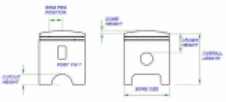 Kolbensatz komplett 40.45MM Standard für Derbi GP1 50 LC 2003 - 2004