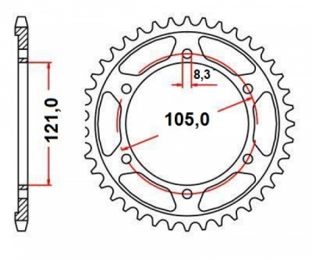 Honda RS 250 1993 - 2000 MRG Aluminium Kettenrad mit 39 Zähnen