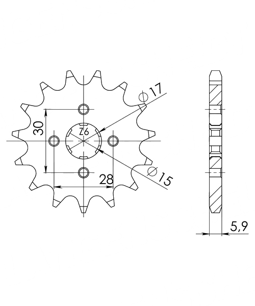 Honda CRM75 1990 – 1994 Ritzel Supersprox 420 - 16Z