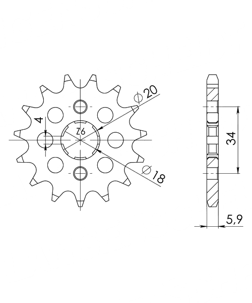 Daelim VL125 Daystar 2000 – 2007 Ritzel Supersprox 428 - 16Z