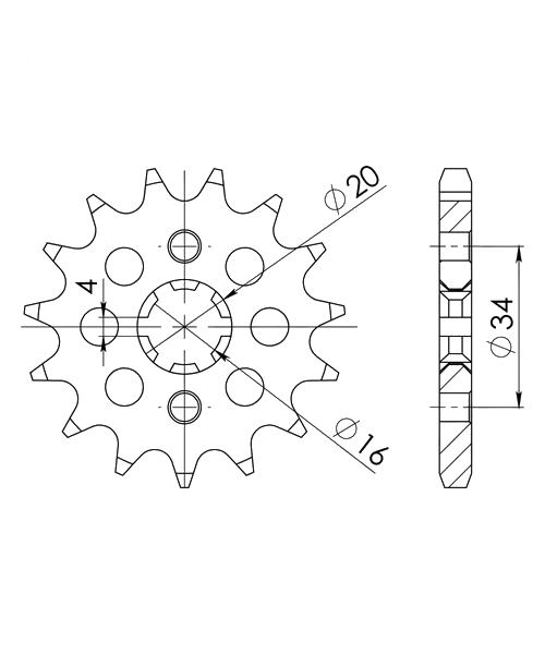 Rieju RS-3 125 2010 – 2015 Ritzel Supersprox 428 - 16Z