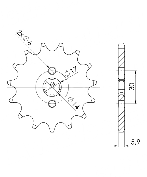 Derbi Senda R 1 50 2000 – 2001 Ritzel Supersprox 420 - 12Z