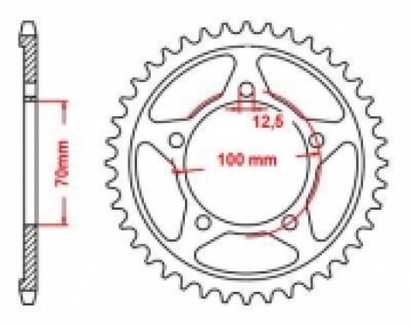 BMW HP4 1000 ABS / BMW HP4 1000 Competition ABS MRG Aluminium Kettenrad 520/41 Zähne Silber