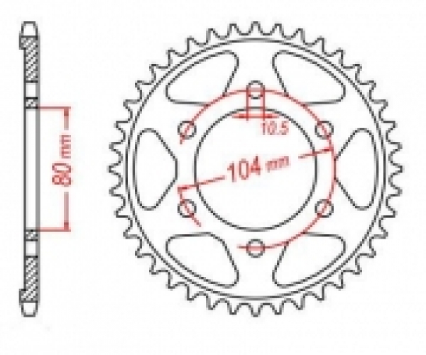 CF MOTO NK650 / TK650 / Kawasaki ER-6F / N 650 /  GPZ 400 / 500 / KLE 650 / Ninja 650 / Vulcan 650 / Z 650 / 750 / 800 / ZX-10R1000 / ZX-6R/RR600 / ZX-6R 636 /  ZX-7RR 750 / ZX-9R 900 / ZXR 400 AFAM Aluminium Kettenrad 520/49 Zähne Gold (ergal)